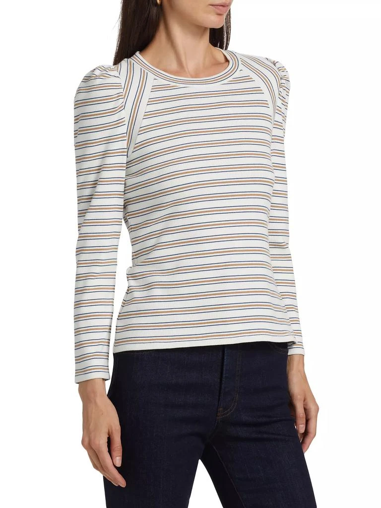 VERONICA BEARD Delano Striped Stretch-Cotton Top 4