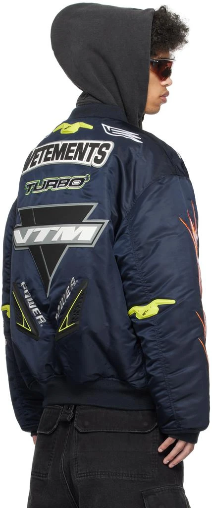 Vetements Navy Alpha Industries Edition Racing Bomber Jacket 3