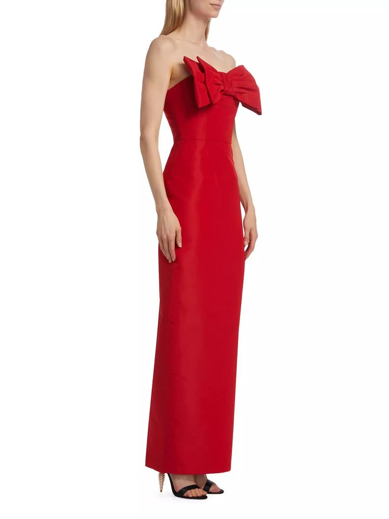 Alexia María Romina Silk Bow-Embellished Column Gown 3