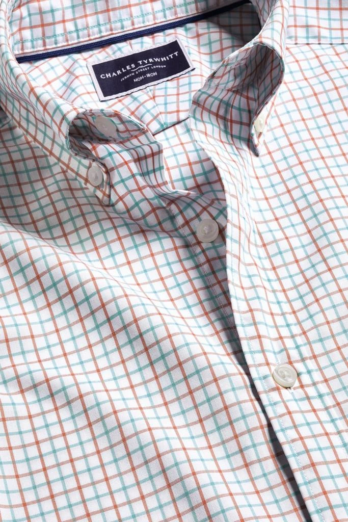Charles Tyrwhitt Men's Slim Fit Button-Down Collar Non-Iron Stretch Poplin Check Shirt 5