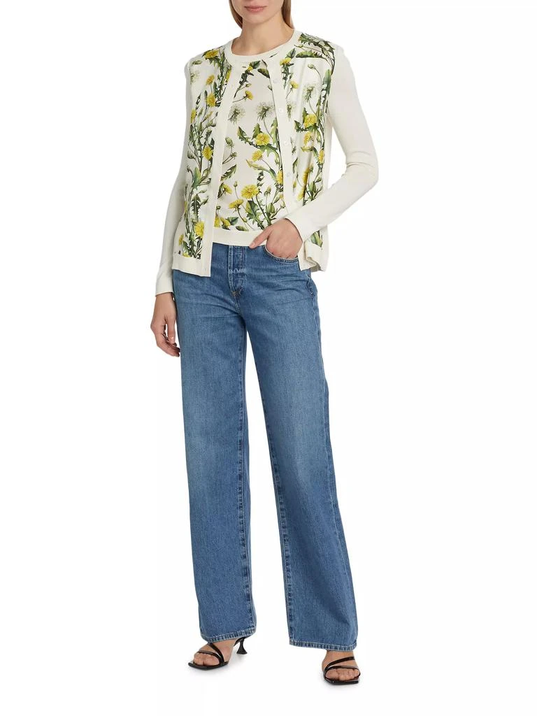 Oscar de la Renta Dandelion Silk-Blend Cardigan 2