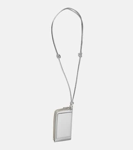 Jil Sander Envelope leather card holder with strap 3