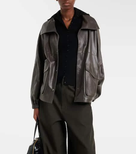 Nour Hammour Anorak leather jacket 2