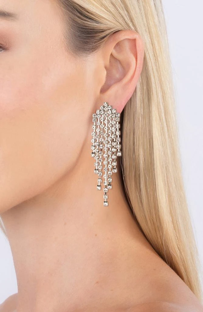 EYE CANDY LOS ANGELES Crystal Fringe Statement Earrings 2