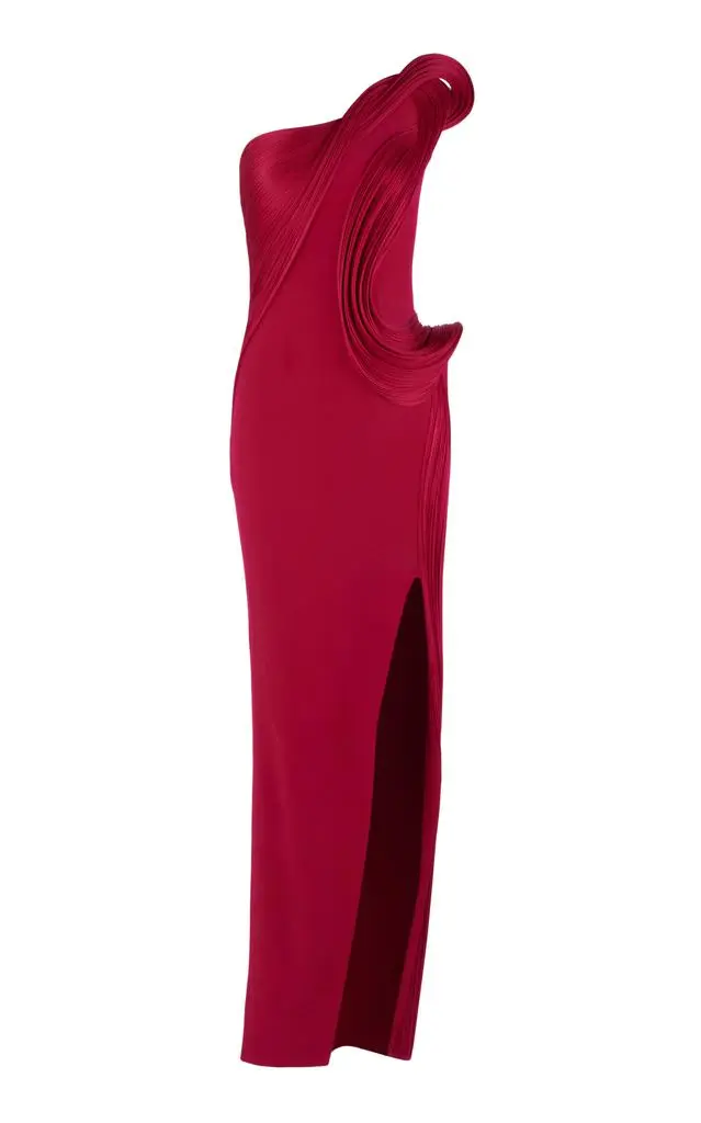 Gaurav Gupta Gaurav Gupta - The Molded Wave One-Shoulder Crepe Gown - Fuchsia - US 10 - Moda Operandi from Fashion US