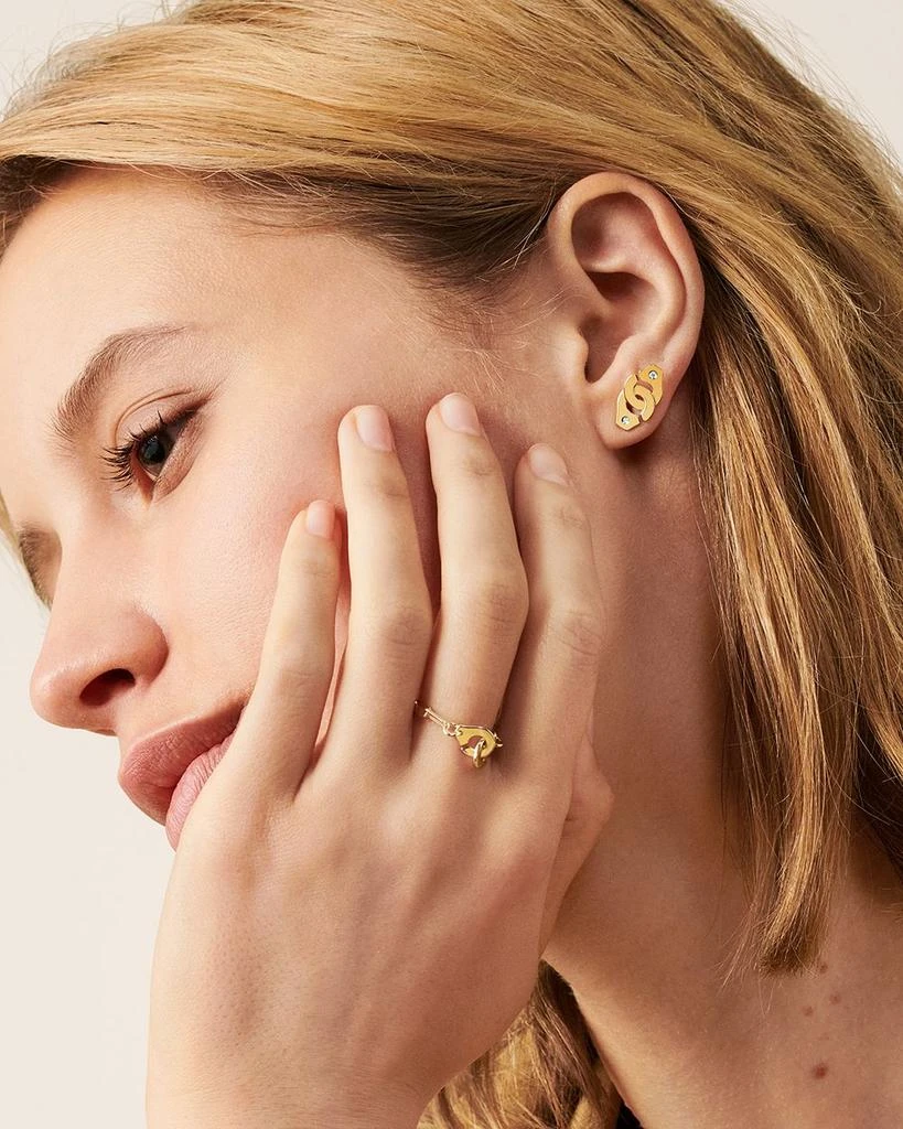 Dinh Van 18K Yellow Gold Menottes Interlocking Chain Link Ring 2