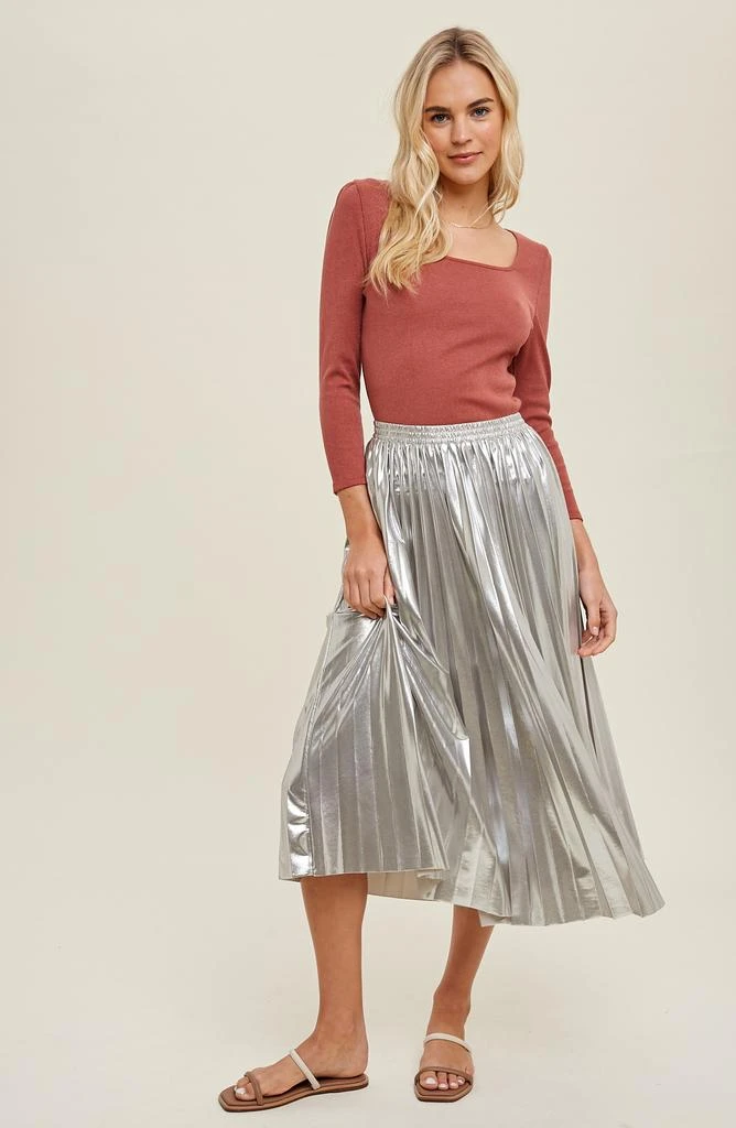 WISHLIST Metallic Pleated Skirt 3