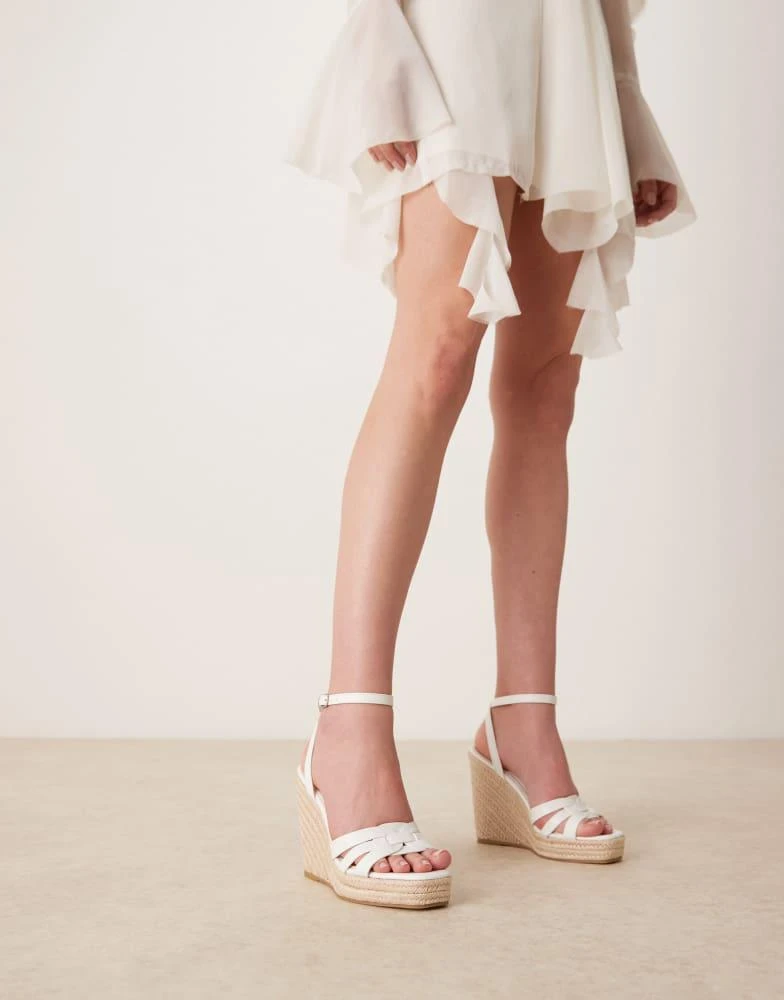 Glamorous Glamorous espadilles wedge heeled sandals in white 3