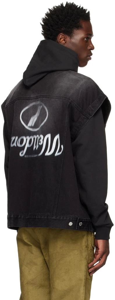 We11done Black Oversized Trucker Denim Vest 3