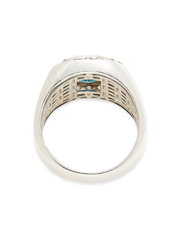 Effy Sterling Silver, London Blue Topaz & White Topaz Halo Ring 3