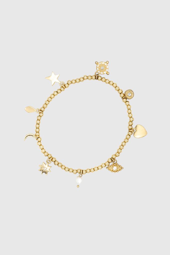 Rebecca Minkoff Celestial, Hearts, & Crystal Charm Beaded Bracelet