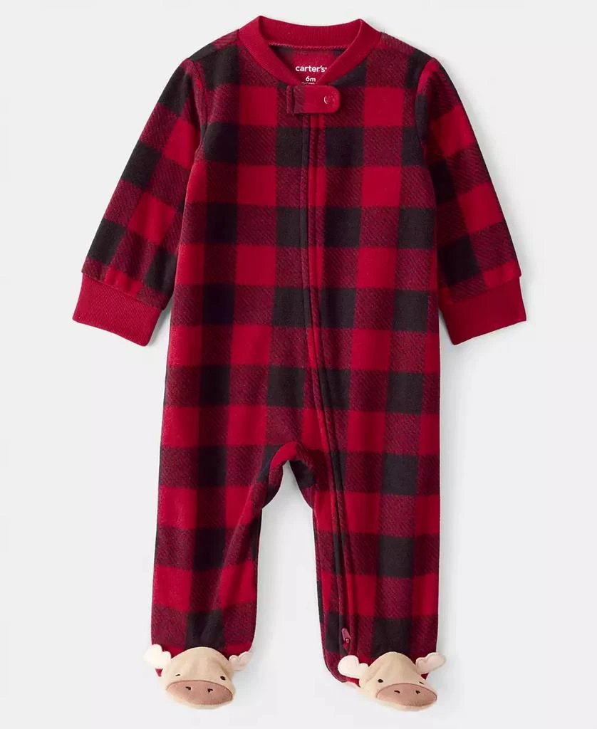 Carter's Baby Boys Reindeer Zip-Up Sleep and Play Coverall 1