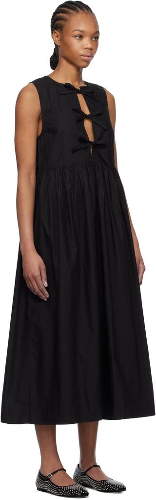 Ganni Black Cotton Poplin Midi Dress 2