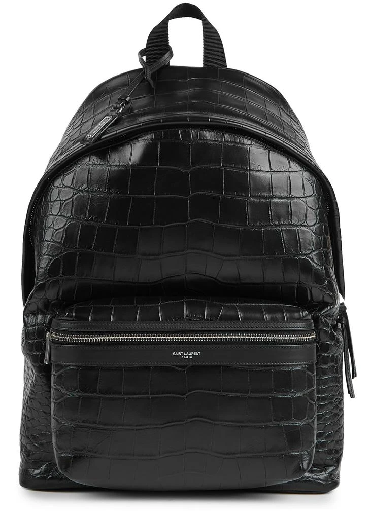 Yves Saint Laurent City crocodile-effect leather backpack 1
