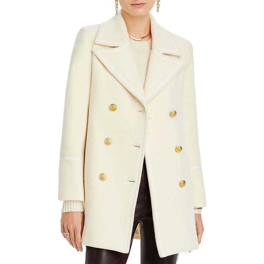 L'Agence Womens Wool Blend Midi Pea Coat 3