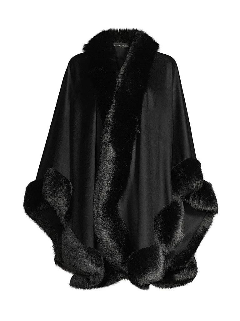 Sofia Cashmere Faux Fur & Cashmere U-Cape 1