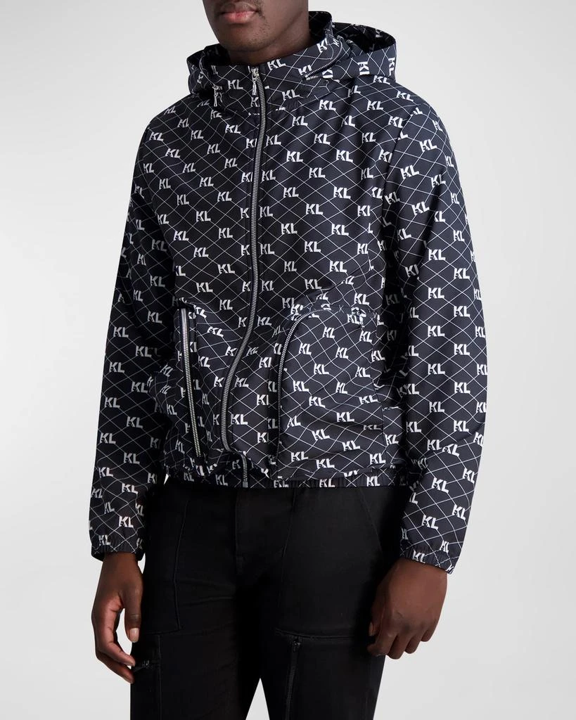 Karl Lagerfeld Paris Men's Monogram Hooded Zip Jacket 1