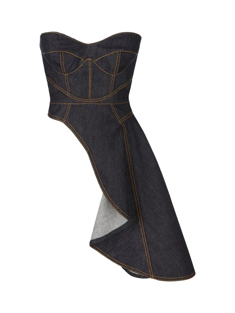 Alexander McQueen Alexander McQueen Off-Shoulder Asymmetric Denim Top 1
