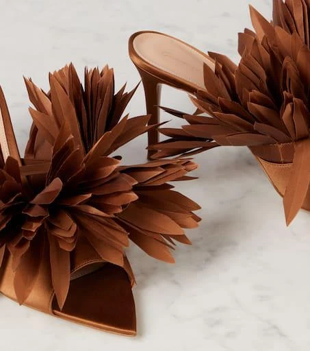 Gianvito Rossi Daniah 85 appliqué crêpe satin mules 5