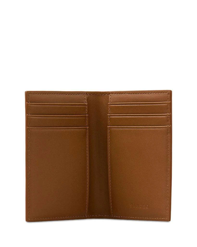 Sandro Grained Leather Foldable Card Holder 3