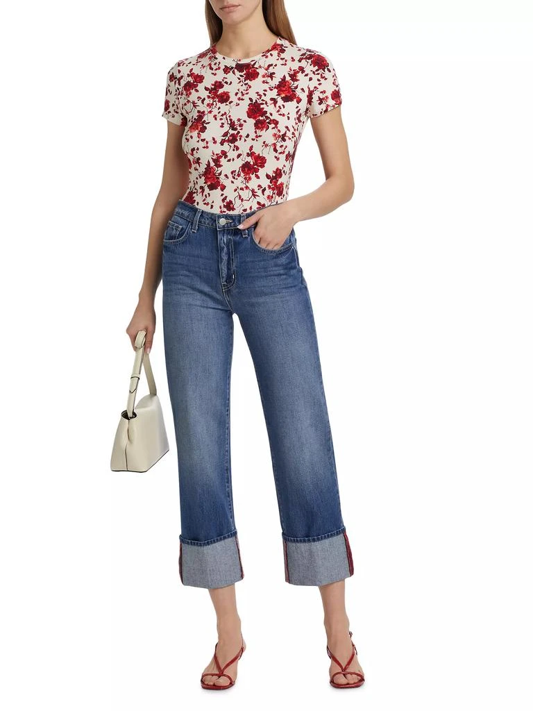 L'Agence Ressi Rose Floral Knit T-Shirt 2