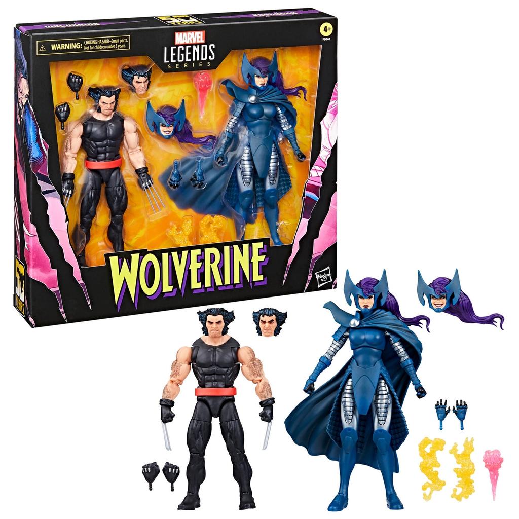 Hasbro Hasbro Marvel Legends Series Wolverine and Psylocke, 6" Comics Collectible Action Figures