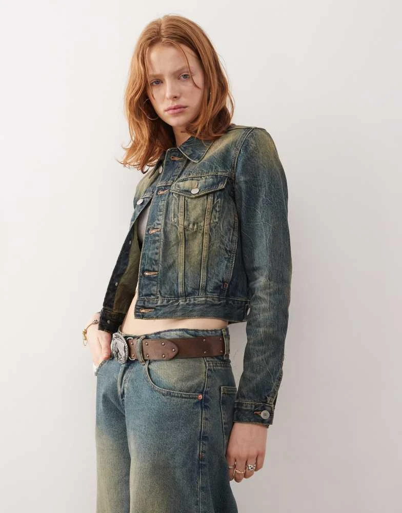 Weekday Weekday denim jacket in vintage blue wash 1