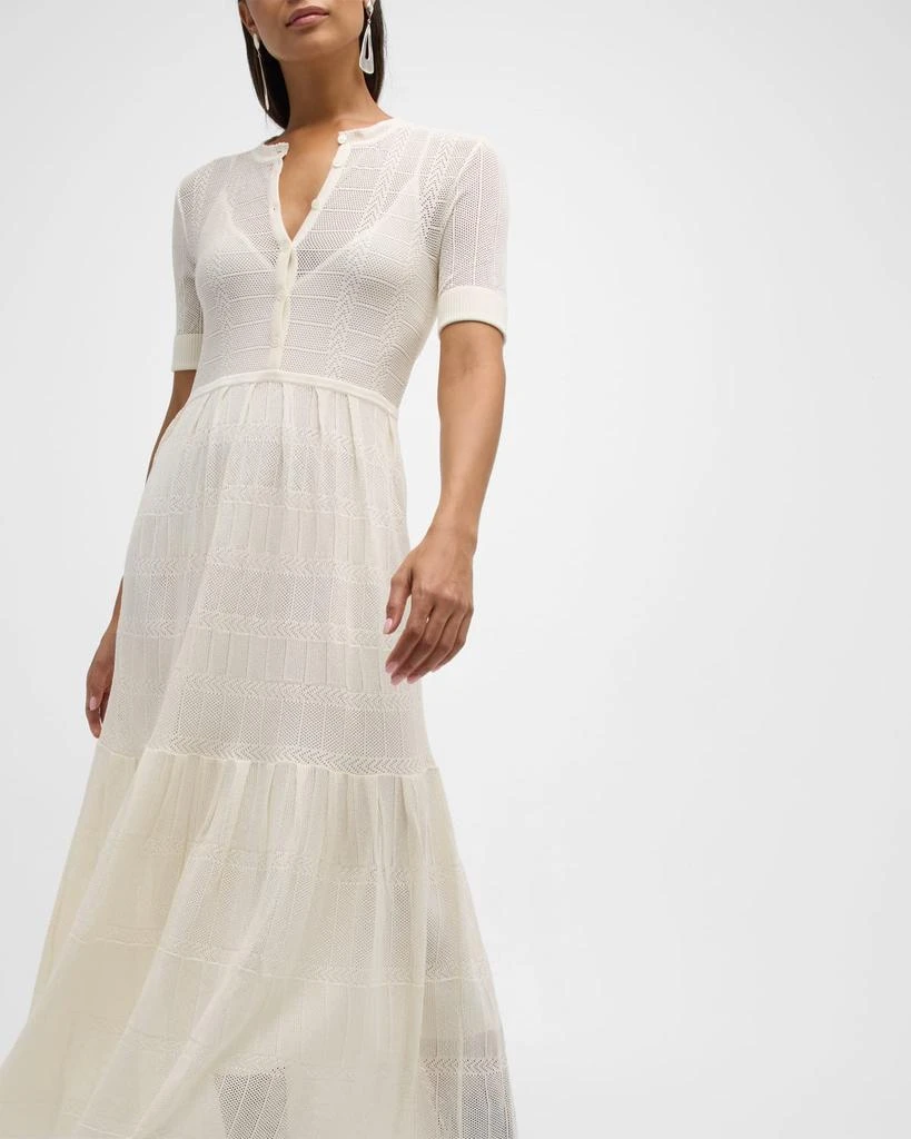 Gabriela Hearst Iris Short-Sleeve Pointelle Knit Maxi Dress - Dresses &  Skirts - Free Shipping - BeyondStyle