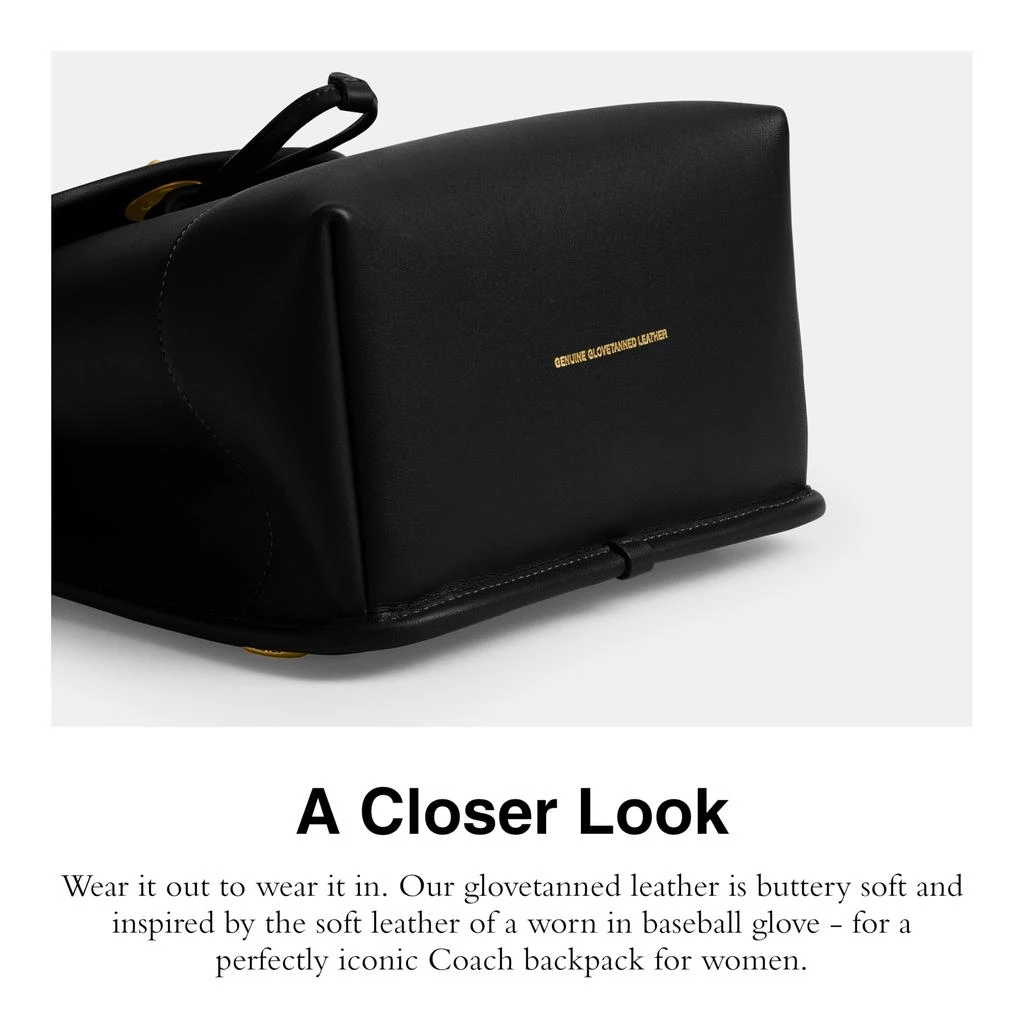 Coach COACH Women
s Turnlock Backpack Black Currant One Size 4