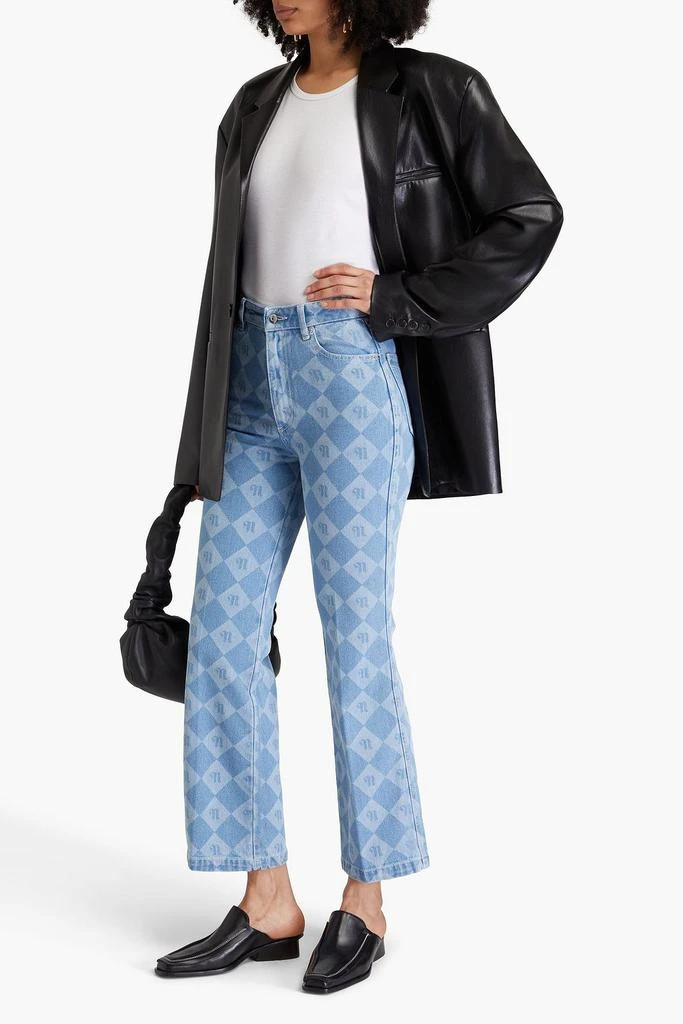 Nanushka Zoey logo-print high-rise kick-flare jeans 2