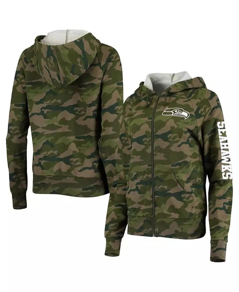 New Era Women's Camo Seattle Seahawks Raglan Full-Zip Hoodie 1