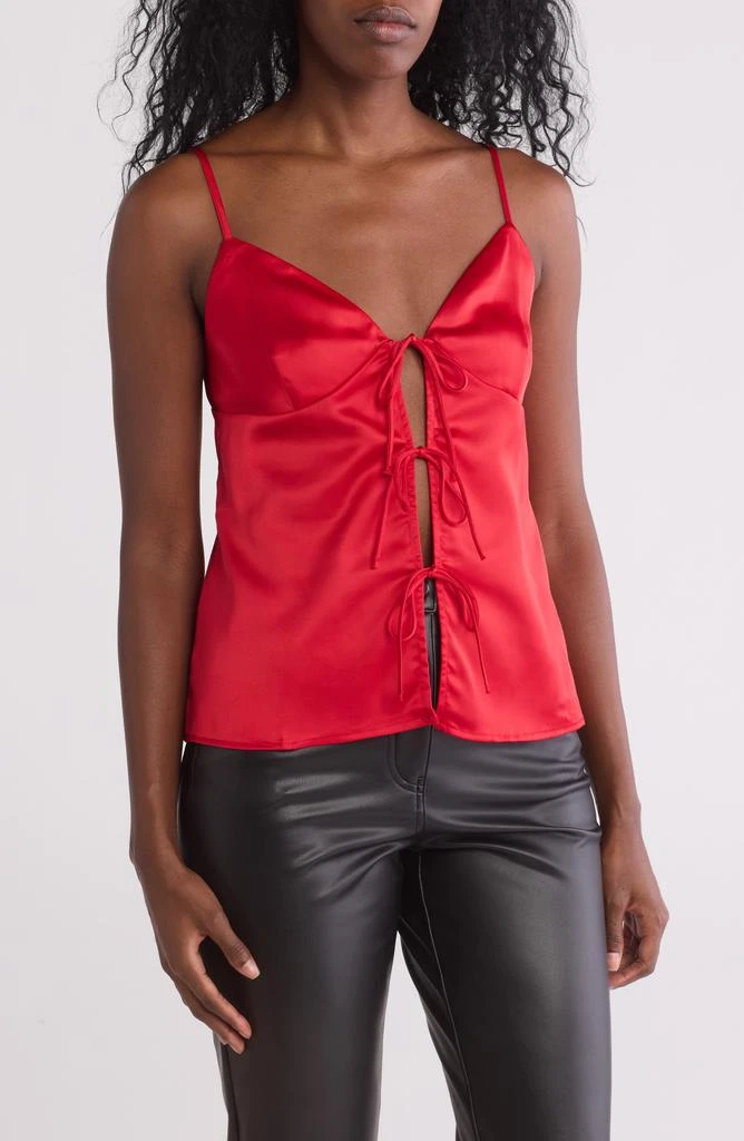 19 Cooper Tie Front Satin Crop Camisole 1