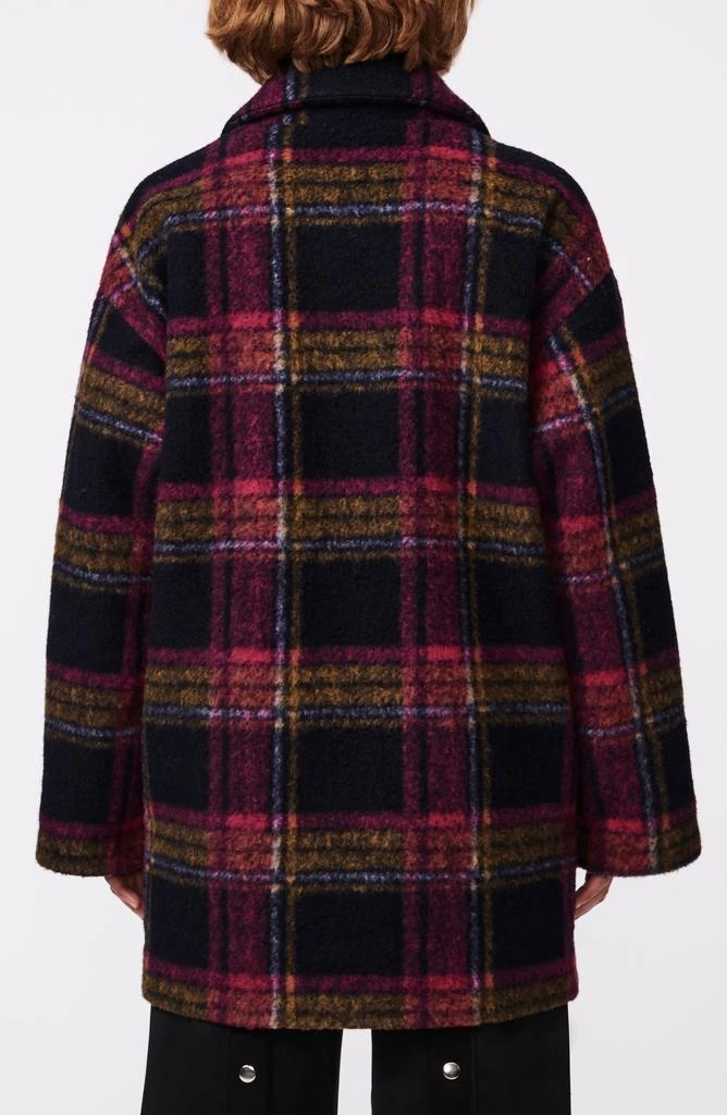 Bernardo Plaid Notch Lapel Coat 2