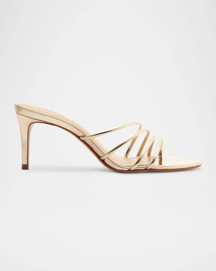 Schutz Inez Strappy Metallic Slide Sandals 1