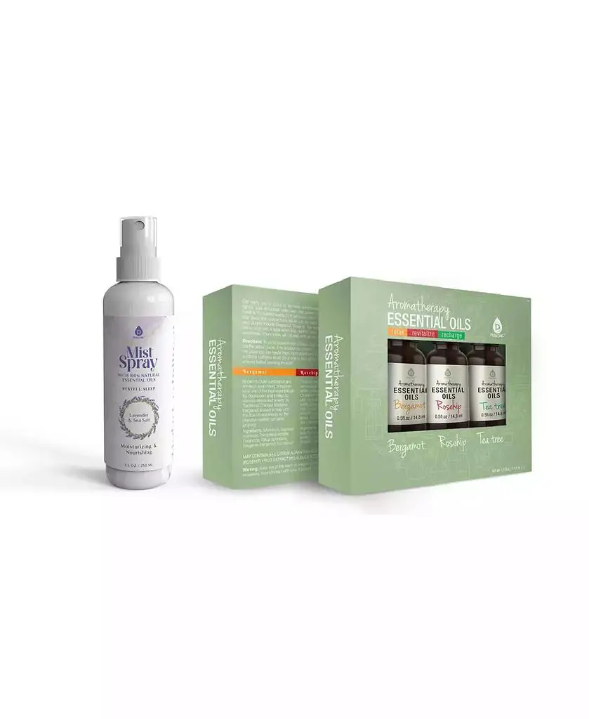 PURSONIC Aromatherapy Mood & Ambiance Bundle: Essential Oils + Mist Spray for Stress Relief & Skin Harmony