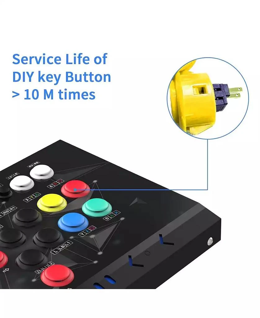 NBCP Arcade Fight Stick, Arcade Fighting Joystick, Street Fighter Controller with Turbo for PS3, Nintendo Switch, PC Windows (7/8/10/11), Android TV Box, Raspberry Pi, NEOGEO Mini 7