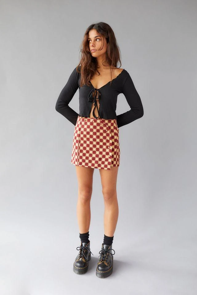 Urban Outfitters UO Jagger Button-Front Mini Skirt 4