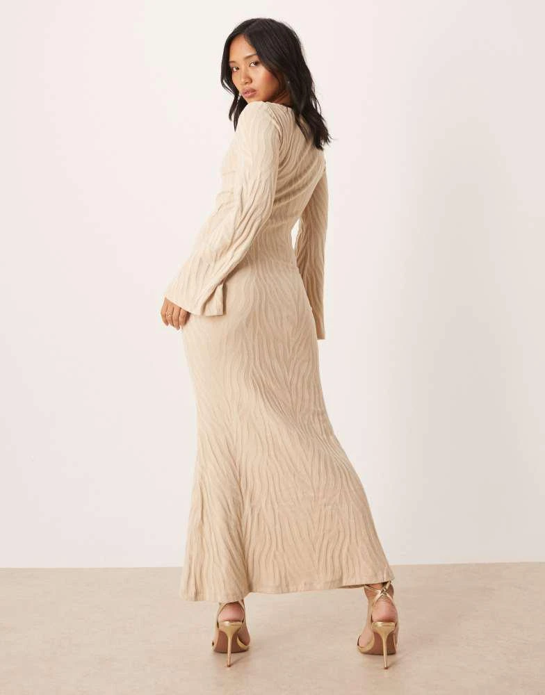 blue dress knit Misook Floral Embroidered Long-Sleeve Midi-Dress