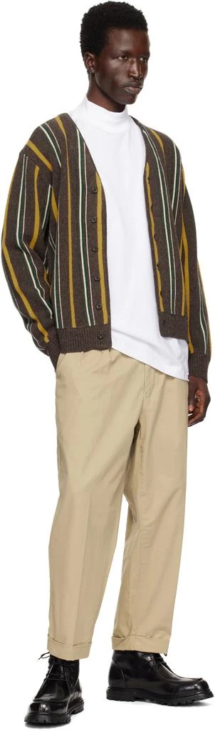 BEAMS PLUS Beige 2 Pleats Twill Trousers 4