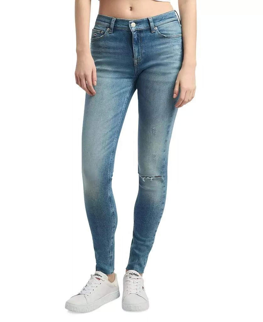 Tommy Jeans Women's Nora Mid-Rise Distressed Skinny Jeans 1