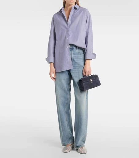 SAVETTE Symmetry Pochette suede tote bag 5