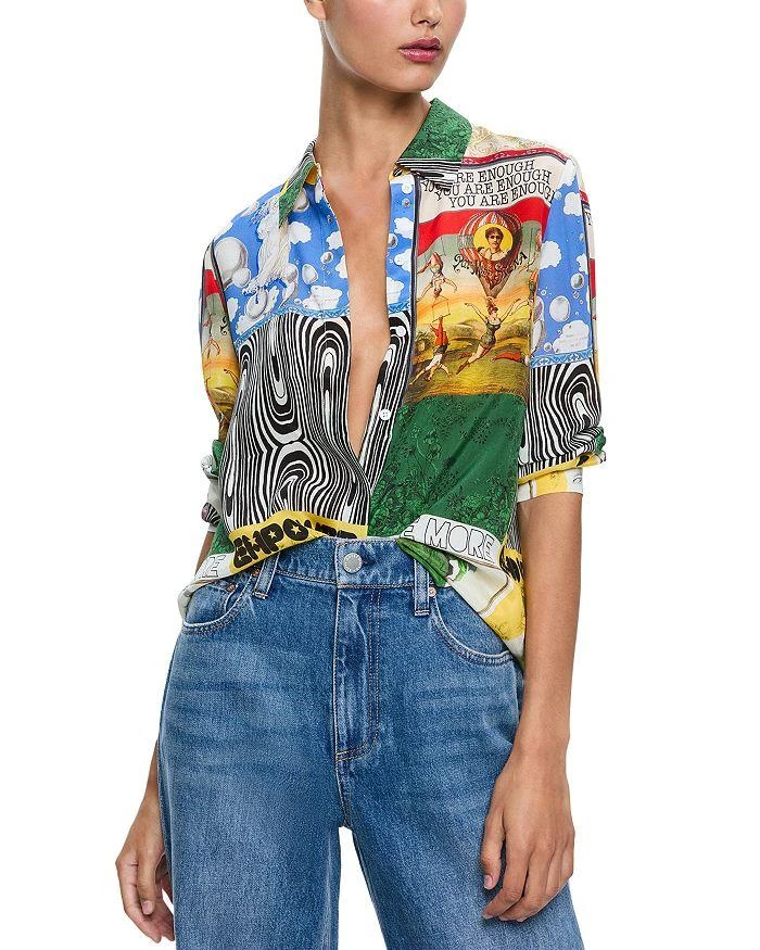 Alice + Olivia Willa Printed Silk Blouse 1