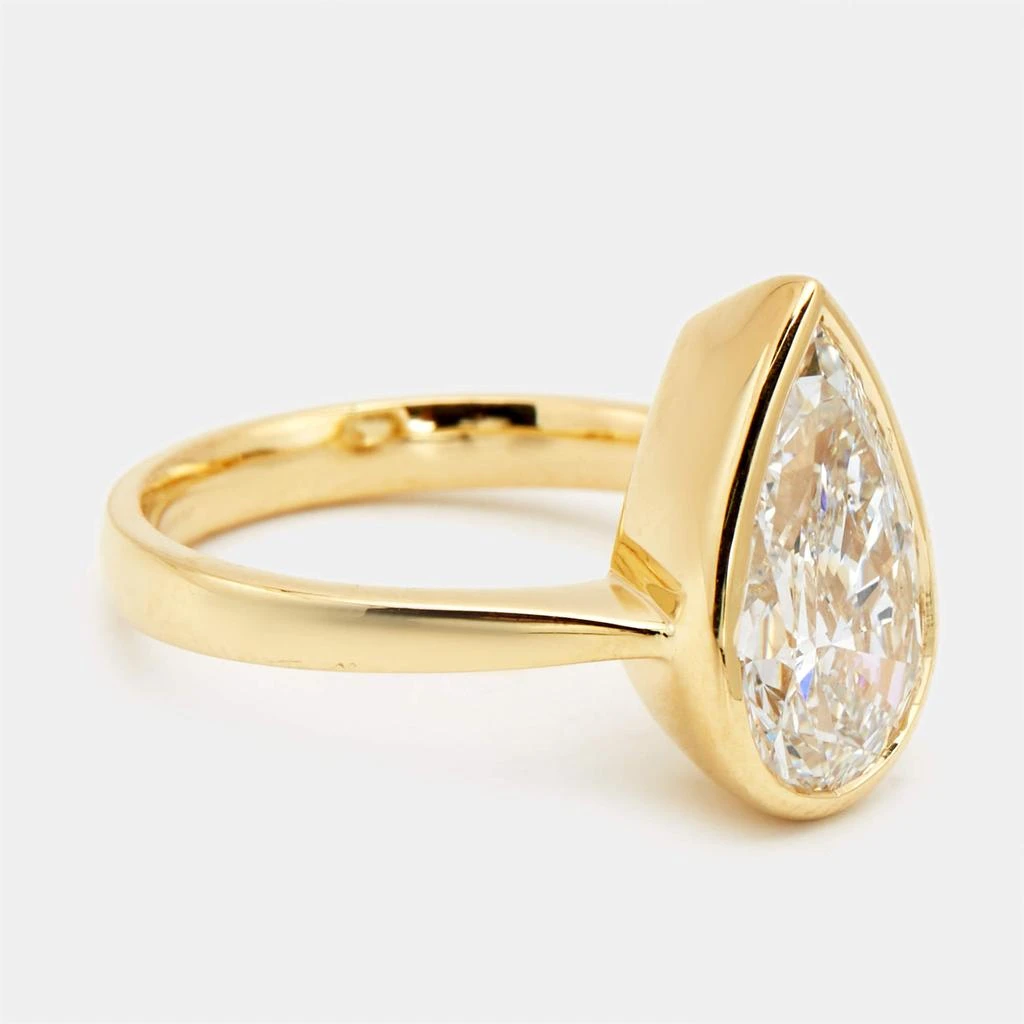 The Diamond Edit 2.80 cts Pear Brilliant 18k Yellow Gold Ring Size 51 6
