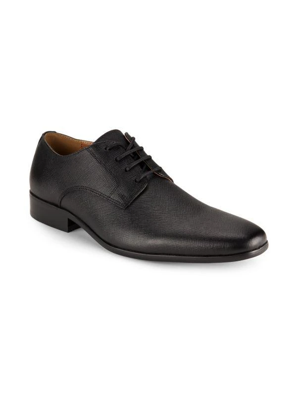 Said Fifth Avenue Black Shoes Saks Fifth Avenue Black Leather Loafers Metal Horse Bit  main image 3