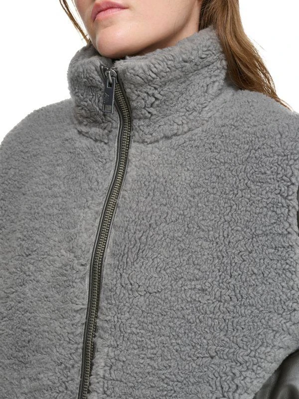 Andrew Marc Tunis Faux Shearling & Faux Leather Zip Jacket 4