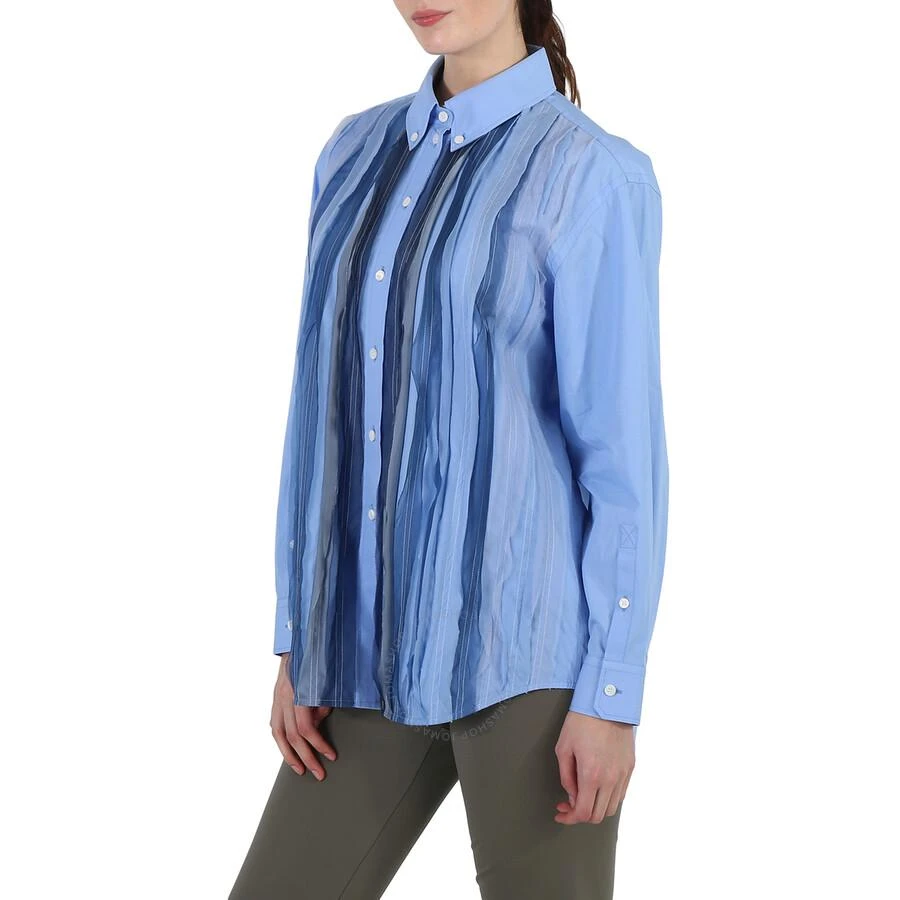 Burberry Ladies Vivid Cobalt Silk Pleated Shirt 2
