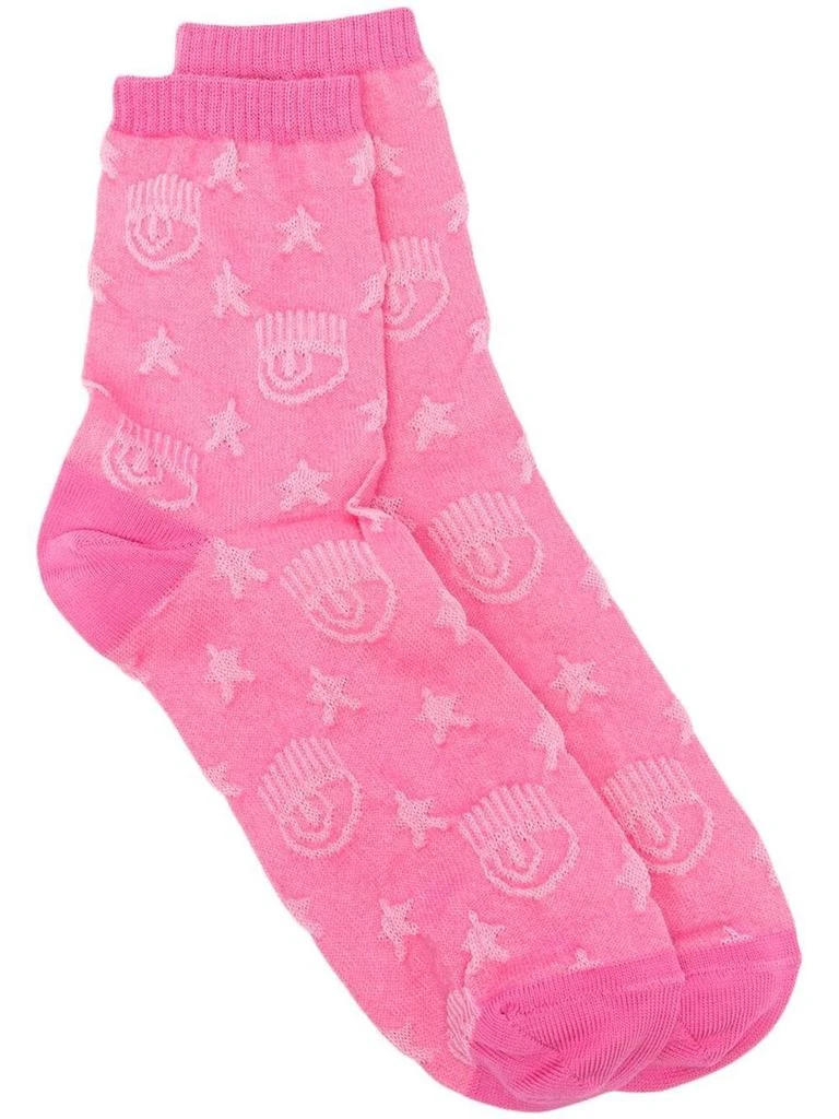 Chiara Ferragni Eyelike knitted socks - women -  -  - Pink 1