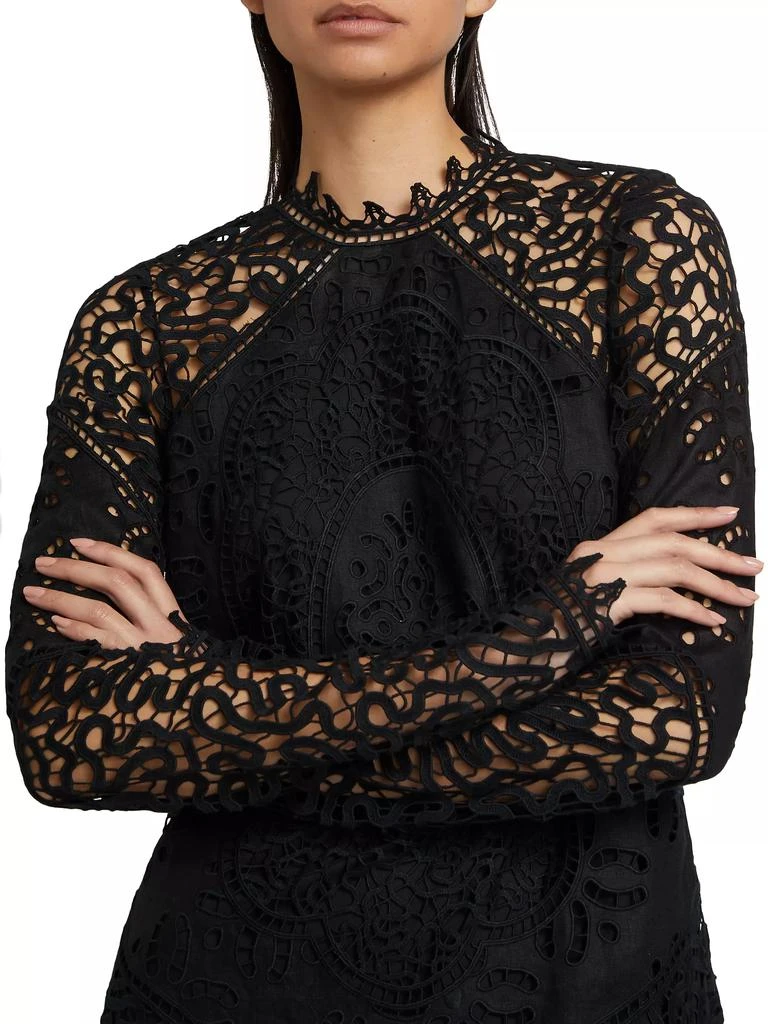 Ulla Johnson Eleni Eyelet & Lace Linen Dress 6