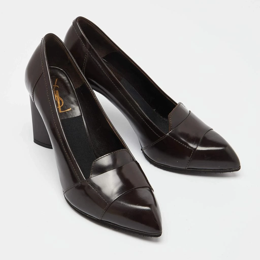 Yves Saint Laurent Saint Laurent Paris Brown Leather Pointed Toe Loafer Pumps Size 39 4