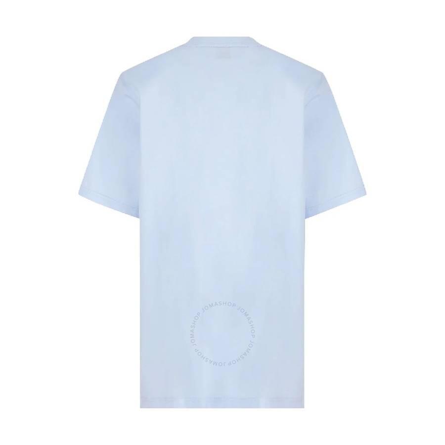 Shop Kids Pale Blue Logo Print Crewneck T-Shirt on Sale at